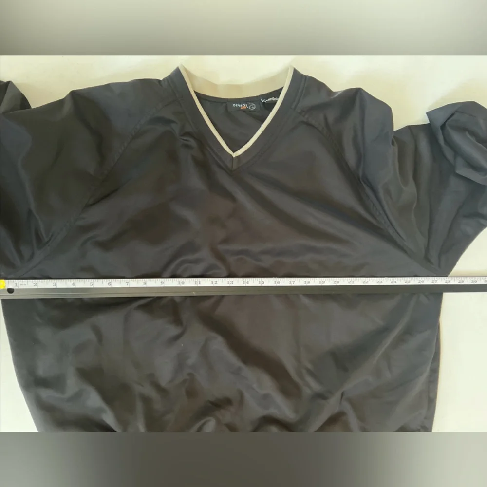 George Golf Sweatshirt Windbreaker Men’s XL Black V-Neck Retro Style Pullover